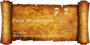 Peck Krisztofer névjegykártya